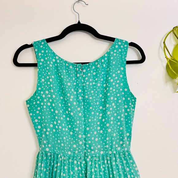 GAP Sleeveless Polka Dot Pleated Fit and Flare Dress Mint Green Women's 0 - Picture 8 of 10